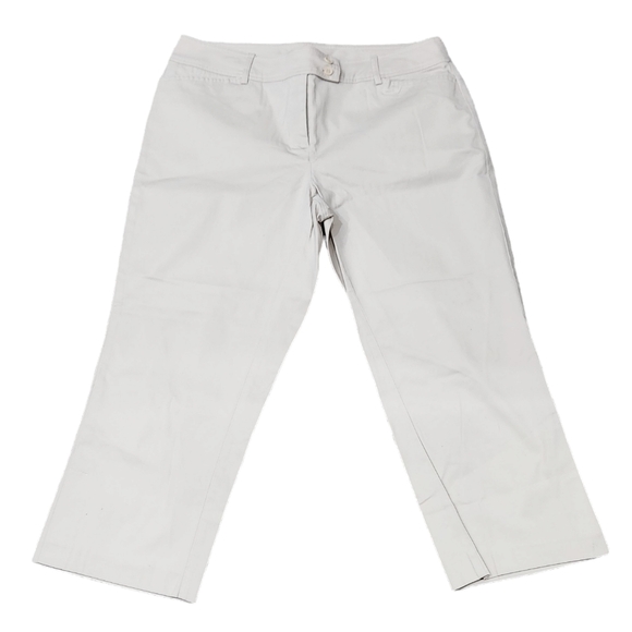 Lane Bryant Pants - Lane Bryant Double Bottoms Capri Pants Season Collection Off White Size 14